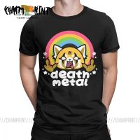 Death โลหะ Aggretsuko ผู้ชายเสื้อยืดก้าวร้าว Retsuko ตลก TEE เสื้อแขนสั้น T เสื้อวันเกิดเสื้อผ้า S-5XL