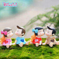 Bow Lover Mini Boy Girl รุ่น Figurines ตุ๊กตางานแต่งงาน Miniatures คู่บ้านตกแต่งสวนสาวของเล่น DIY อุปกรณ์เสริม Gift