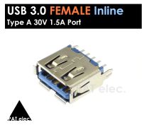 อะไหล่ พอร์ต ขั้วต่อ USB 3.0 9 Pin 30V 1.5A Inline ตัวเมีย  Connectors Female Plastic Shell Plug Flat PCB Port Jack