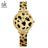 【YF】☊☌✴  Shengke New Watches Gold Leopard With movement Night Relogio Feminino