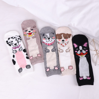 5 Pairs High Quality Breathable Soft Fashion Women Cotton Socks Japan Korea Lovely Funny Puppy Cartoon Socks Wholesale