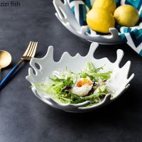 Creative White Irregular Ceramic Plate Salad Dessert Coral Plate Household Tableware Set Dinner Dish Kitchen Utensils Porcelain