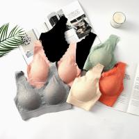 พัดลม · หวานเซ็กซี่น้ำยางธรรมชาติ bra Push Up ชุดชั้นในสตรีความงามกลับไม่มีรอยต่อลูกไม้ lette Breathable Deep-V Sleep ssiere