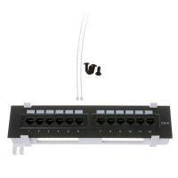 12 Port CAT6 Patch Panel RJ45 Networking Wall Mount Rack Mount Bracket