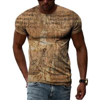 Trend Retro Men Printed t-shirts Summer Fashion Ancient Egyptian Script graphic t shirts Personality Hip Hop Short Sleeve Tees