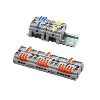 1PC Wire Connector Guide rail Strip Electric Splice Quick Conductor Splitter Push-in Cable Splicing Terminal Blocks Junction Box