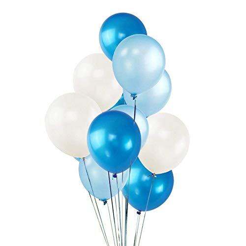 Paket Balon Latex warna Blue / Biru and White / Putih untuk Dekorasi