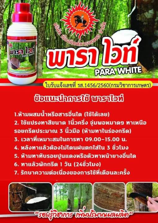 พาราไวท์-ขนาด-250ccใช้ได้กับยาง5ไร่-ยาทาหน้ายาง-ยาทาต้นยาง-อาหารรอง-ส่งฟรีมีเก็บเงินปลายทาง