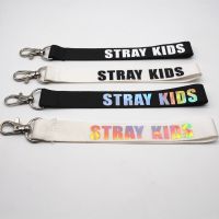 Kpop Stray Kids Album Bang Chan Lee Min-Ho Nylon KeyChain Discoloration Laser Name Key Chain Car Jewelry Chaveiro Llaveros Key Chains