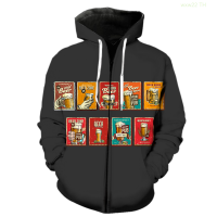 Cartoon Beer Festival Mens Zipper Hoodie Spring With Hood Jackets Long Sleeve Casual 3D Printed Oversized Funny Cool Unisex Size:XS-5XL