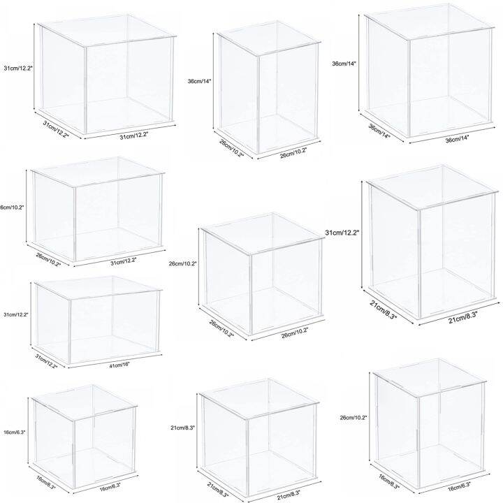 Clear Acrylic Display Box Countertop Case Organizer Stand Dustproof
