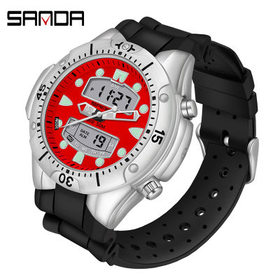 SANDA New Fashion Sport Mens Watch Casual Style Watches Men Military Quartz Wristwatch Diver S Shock Man relogio masculino 3009