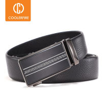 Men Belts Automatic Buckle High Quality Genuine Leather Belts for men Black Business Work Classic Simple Strap ZD128