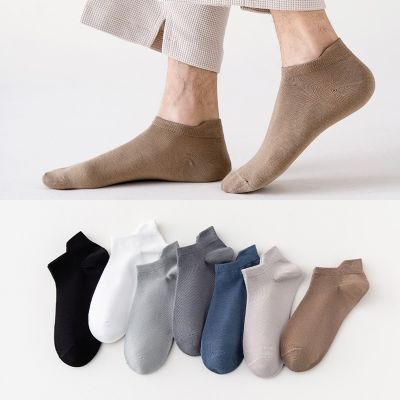 [COD] Mens Color Boat Socks Korean College Shallow Invisible Low Top Breathable Short Tube