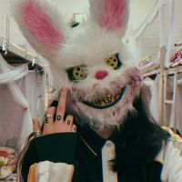 ปาร์ตี้ฮาโลวีน Bloody Bunny ฝาครอบกระต่ายหมีคอสเพลย์หน้ากาก Carnival เครื่องแต่งกายหมวก Props ปาร์ตี้เต้นรำหน้ากากสยองขวัญ