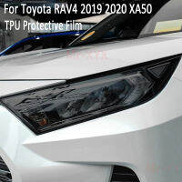 FNE 2ชิ้นสำหรับโตโยต้า RAV4 2019 XA50 2020แสงไฟหน้ารถสีดำป้องกันฟิล์มป้องกันอุปกรณ์เสริมสติกเกอร์ TPU ใส