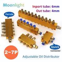 Pneumatic Adjustable Oil Distributor and Lubrication System Distribution Valve Pneumatic Plug In Connector Hose Air Distributor