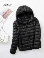 ZZOOI Lagabogy 2022 Women Autumn Winter Warm Coat 90% White Duck Down Jacket  Female Hooded Short Ultra Light Thin Portable Parkas