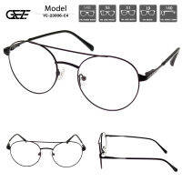 ?กรอบแว่นตา GEZE METAL รุ่น YC23006-C4 เต็มกรอบสีดำ Vintage โลหะ น้ำหนักเบา ใส่สบาย?ใส่ได้ทั้งหญิง-ชาย (บริการตัดเลนส์สายตาราคาถูก)