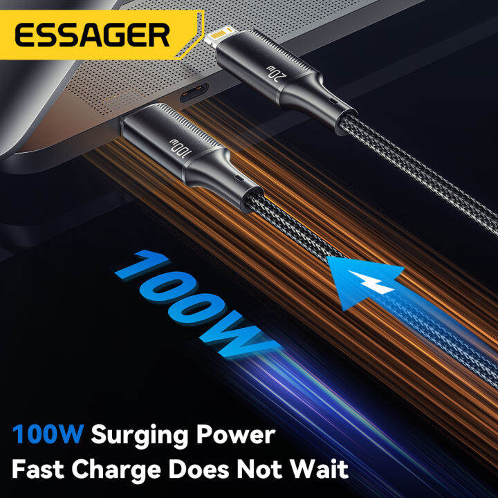 hot-essager-100w-สาย-usb-c-ถึง-type-c-ถึง-lighting-pd-fast-charger-data-2-in-1-quick-สายชาร์จสำหรับ-samsung