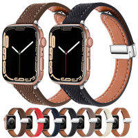 สร้อยข้อมือหนังสำหรับ Series 3 4 5 SE 6 7 8 Ultra Watchband สำหรับ Band 44มม. 40มม. 45มม. 41มม. 49มม. สายรัด