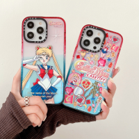 เซเลอร์มูนเคสโทรศัพท์ไอโฟน11 12 Pro Max 13 Pro Max 7 8 Plus X XS XR เคสโทรศัพท์ผู้หญิงพิมพ์ลายอนิเมะเคสโทรศัพท์ต่อพ่วง