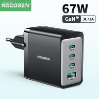 Fadads Rocoren 67W เครื่องชาร์จ GaN ชาร์จเร็ว Type C USB QC 4.0 3.0สำหรับแล็ปท็อป iPhone 15 14