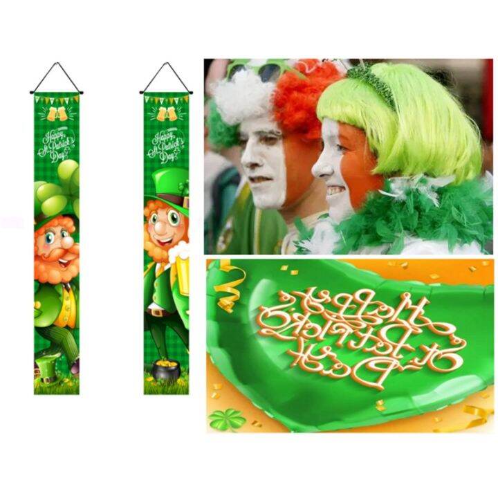 1-pair-of-st-patricks-day-decorations-hang-sign-banners-couplets-couplet-decorative-door-curtain-for-st-patricks-day-decorations