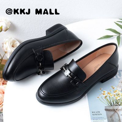 KKJ MALL Womens Shoes 2022 New Leather Slip-on Shoes Womens Soft Bottom Casual Womens Shoes Loafers Womens Leather Shoes