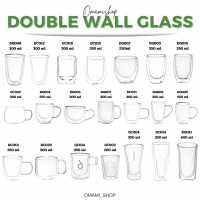 รวม แก้วน้ำ 2 ชั้น แก้วมินิมอล แก้วน้ำ รวม23แบบ 80-400ml Double Wall Glass สวยงาม ทนทาน ใส่ได้ทั้งน้ำร้อน/เย็น จับถือสะดวก น้ำหนักเบา