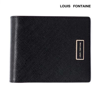 Louis Fontaine กระเป๋าสตางค์ใบสั้น มีช่องใส่เหรียญ รุ่น KELLY - สีดำ ( LFW0202_BL )