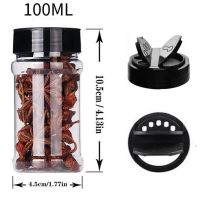 6pcs 100ml Spice Bottle Plastic Transparent Salt Pepper Shakers Condiment Bottle Containers Kitchen Spice Jar Tool