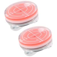 2Pcs Ball Markers Hat Clip Plastic Golf Putting Aid Round Bubble Level High Precision Reader