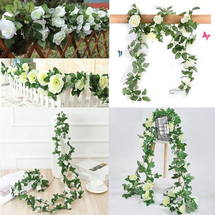artificial-rose-garland-2-pack-15-ft-pink-fake-rose-vine-hanging-flowers-plants-faux-flower-for-wedding-home
