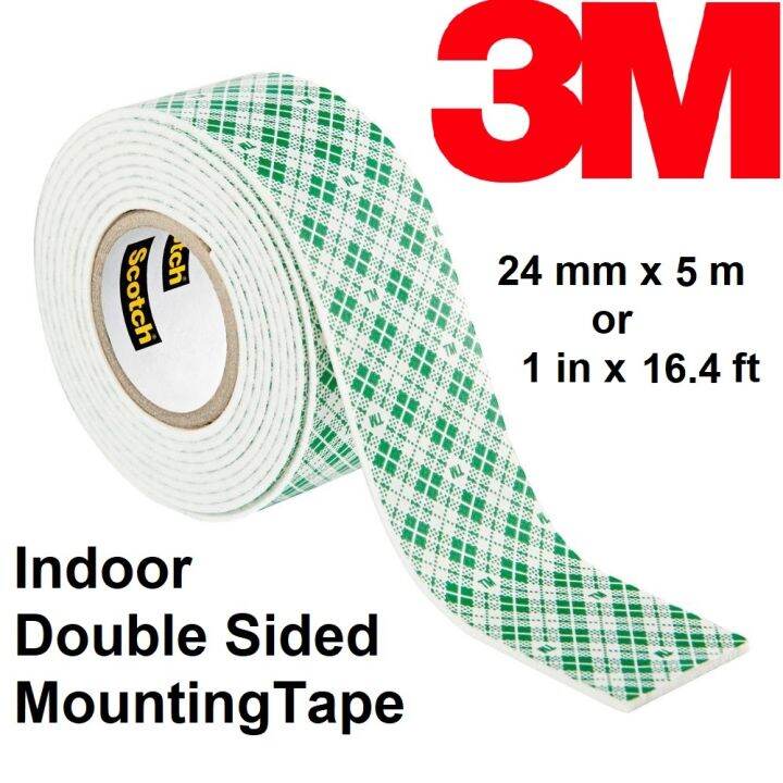 3M Double Sided Tape 24mm x 5m Foam Type Scotch Indoor Mounting Tape 1