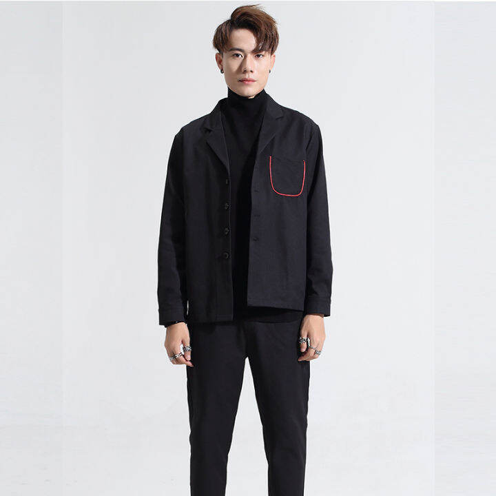 British men's business suit jacket, black leisure suit Lazada.co.th