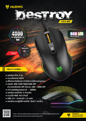 [ประกัน 1 ปี] Nubwo NM85 DESTROY Gaming Mouse เมาส์ เมาส์เกมมิ่ง - [Kit IT]