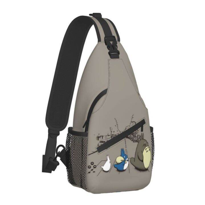 2023ใหม่แฟชั่นสตูดิโอจิบลิอะนิเมะเพื่อนบ้านของฉัน-totoro-crossbody-sling-กระเป๋าเป้ผู้ชาย-hayao-miyazaki-กระเป๋าหน้าอกไหล่สำหรับการเดินป่า