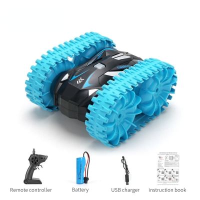 4Wd 2.4G Amphibious RC Car Water Stunt Car Radio Controlled Car Double-Sided Tank Track Tumbling Drift Vehicle Electric Toys Boy