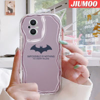 เคส JIUMOO สำหรับ OPPO Reno 7Z 5G Reno 8Z Reno7 Lite Reno8 F21 Pro 5G F21s Pro 5G เคสการ์ตูนแบทแมนแพตเต็นเนื้อครีมลายคลื่นเคสมือถือกันกระแทกแบบใสนิ่มโปร่งใสลายกล้องถ่ายรูปสร้างสรรค์ฝาครอบป้องกันง่าย