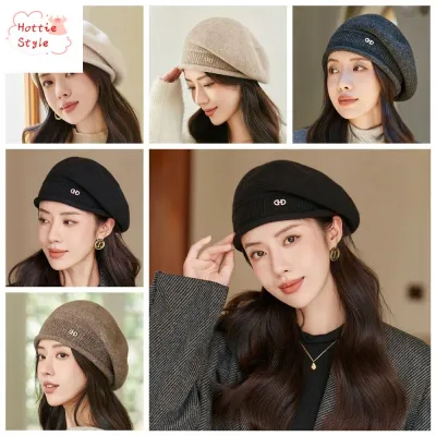 DGJKF หมวกหน้าหนาว สไตล์เกาหลีแบบ หมวกเบเร่ต์ขนสัตว์ หมวกสำหรับศิลปิน หมวกเด็กขายหนังสือพิมพ์ หมวกขนสัตว์หมวก บุคลิกภาพที่ดี หมวกสำหรับจิตรกร หมวกถักนิตติ้ง สำหรับผู้หญิง