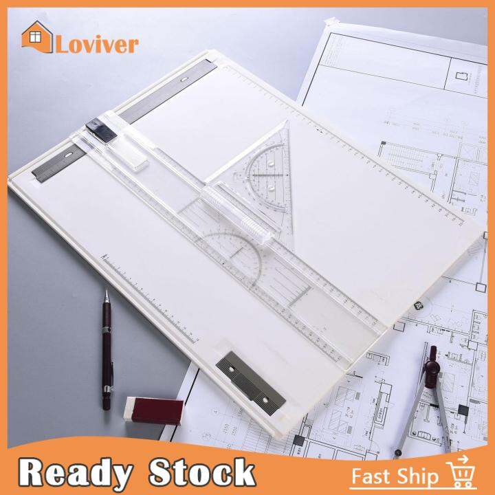 Loviver T Square Drawing Board Drafting Table A3 Angle Adjustable Gift
