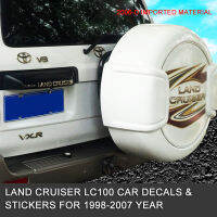 เหมาะสำหรับ Toyota Land Cruiser Lc100สติกเกอร์ยางสำรองดัดแปลงสติกเกอร์ยางอะไหล่รถยนต์สีบาร์