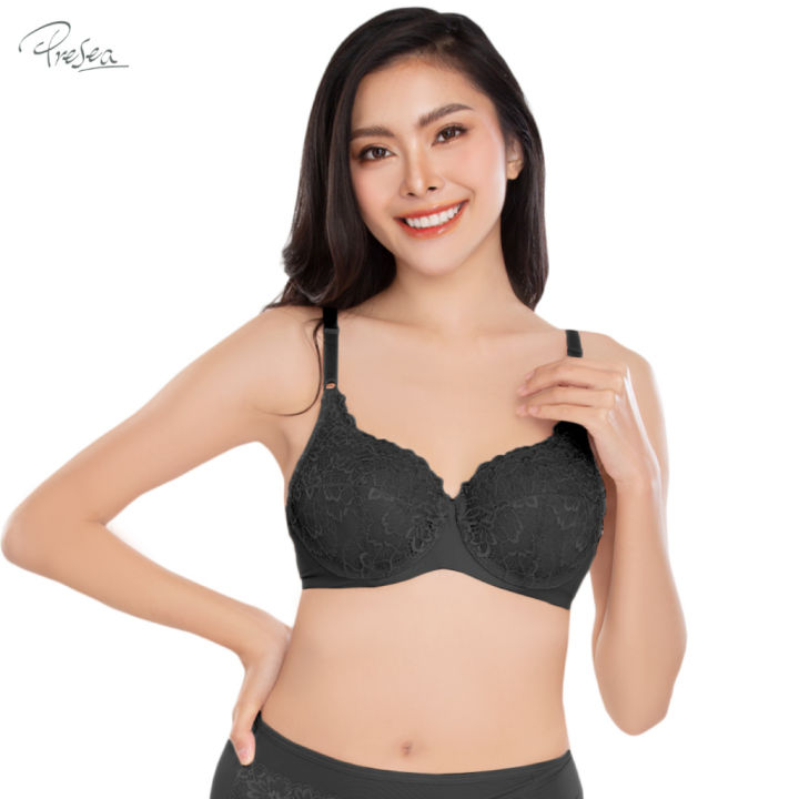 presea-บราลูกไม้-มีโครงแบบอ่อน-ไซซ์ใหญ่-lace-bra-ma1701