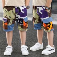 EACHIN Boys Shorts Summer Teenagers Boys Elastic Waist Cargo Shorts Child Short Pants Calf Length Kids Trousers Trend Pants