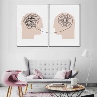 2023℗ Psychology Therapy Canvas Poster Abstract Minimalist Wall Art Print Consultant Office Painting Cloth Wall Pictures Home Decor