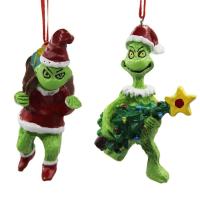New Grinch Christmas Ornaments Pendant 3D Resin Decorations Christmas Tree Hanging Pendant Merry Christmas Front Door Decor classical