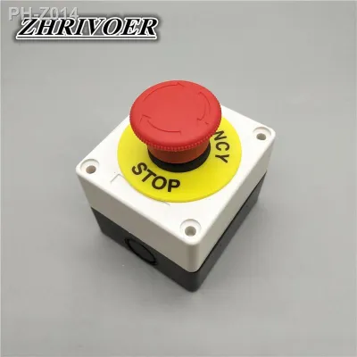 1Pcs Elevator. Fire Fighting System Emergency Stop Button Control Box Red Mushroom Head Push Button Switch XB2-ES542 10A/600V