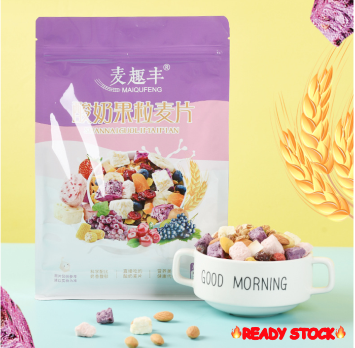 Maiqufeng Yogurt Fruit Cereal 麦趣丰酸奶果粒麦片-袋装 400g | Lazada