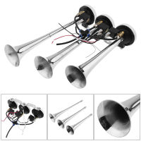 12V / 24V 178dB Super Loud Triple Trumpet Air Horn สำหรับรถยนต์รถบรรทุก